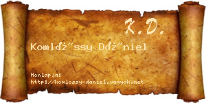 Komlóssy Dániel névjegykártya