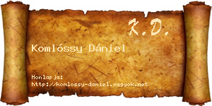 Komlóssy Dániel névjegykártya